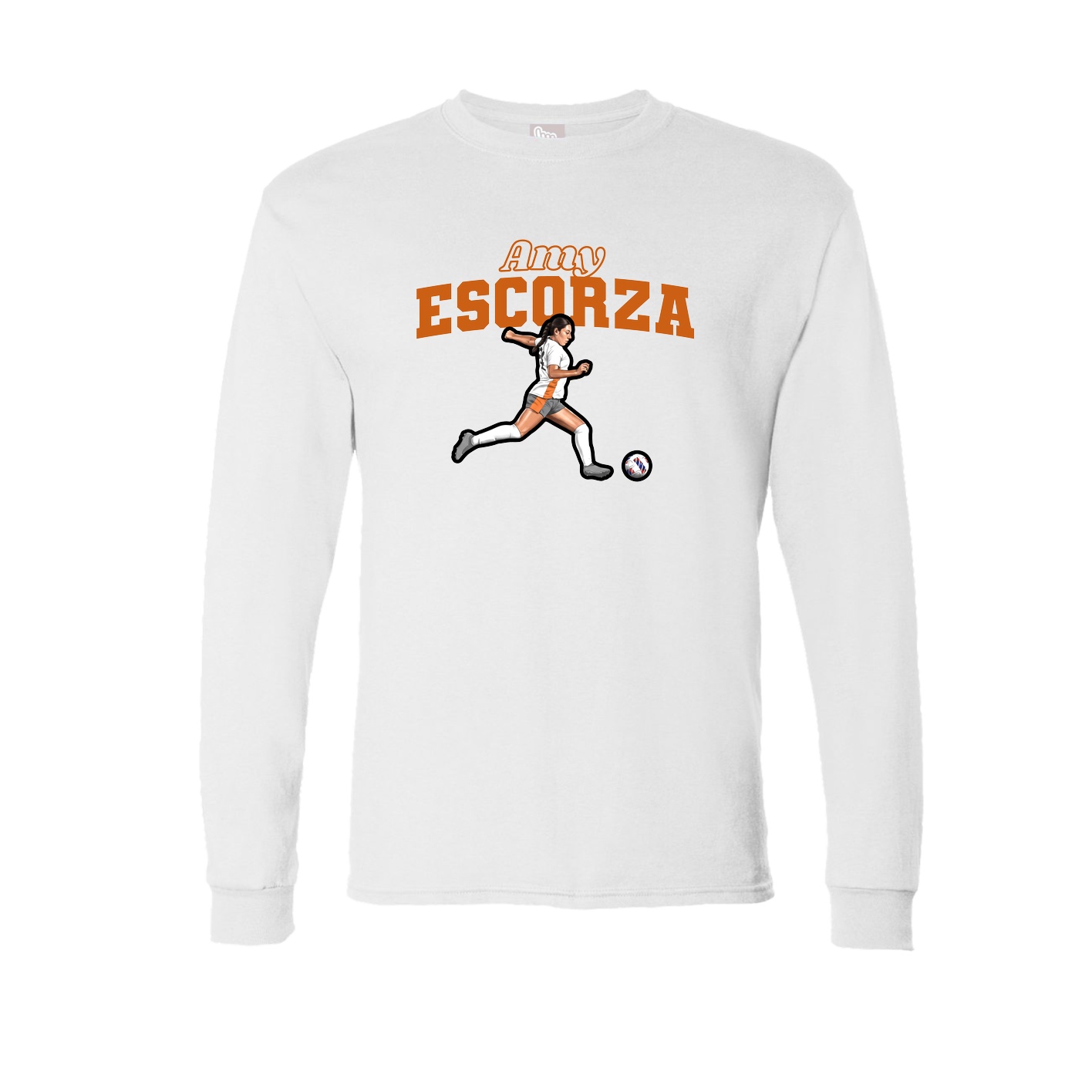 Long Sleeve Tee — Name Arch in White
