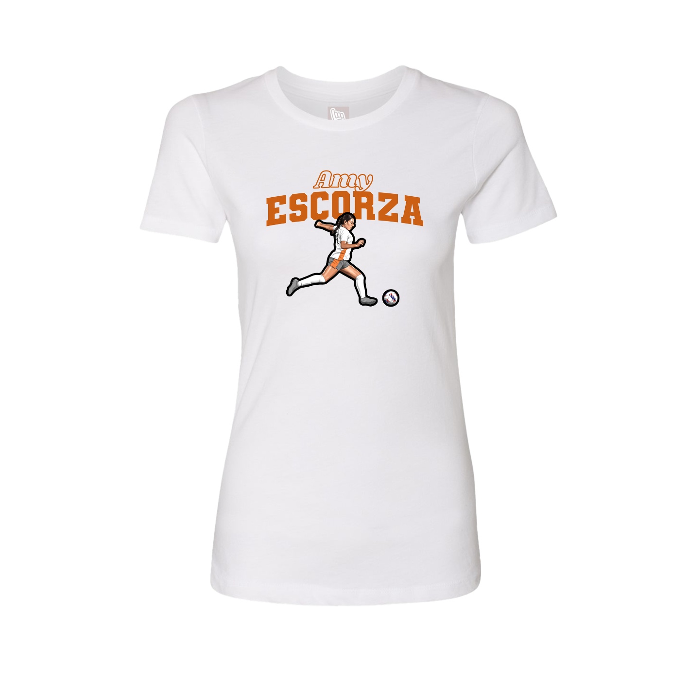 Fitted Women's Tee — Name Arch in White