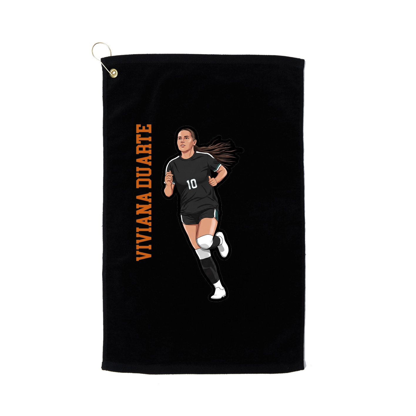Golf Towel — Name Vertical in Black