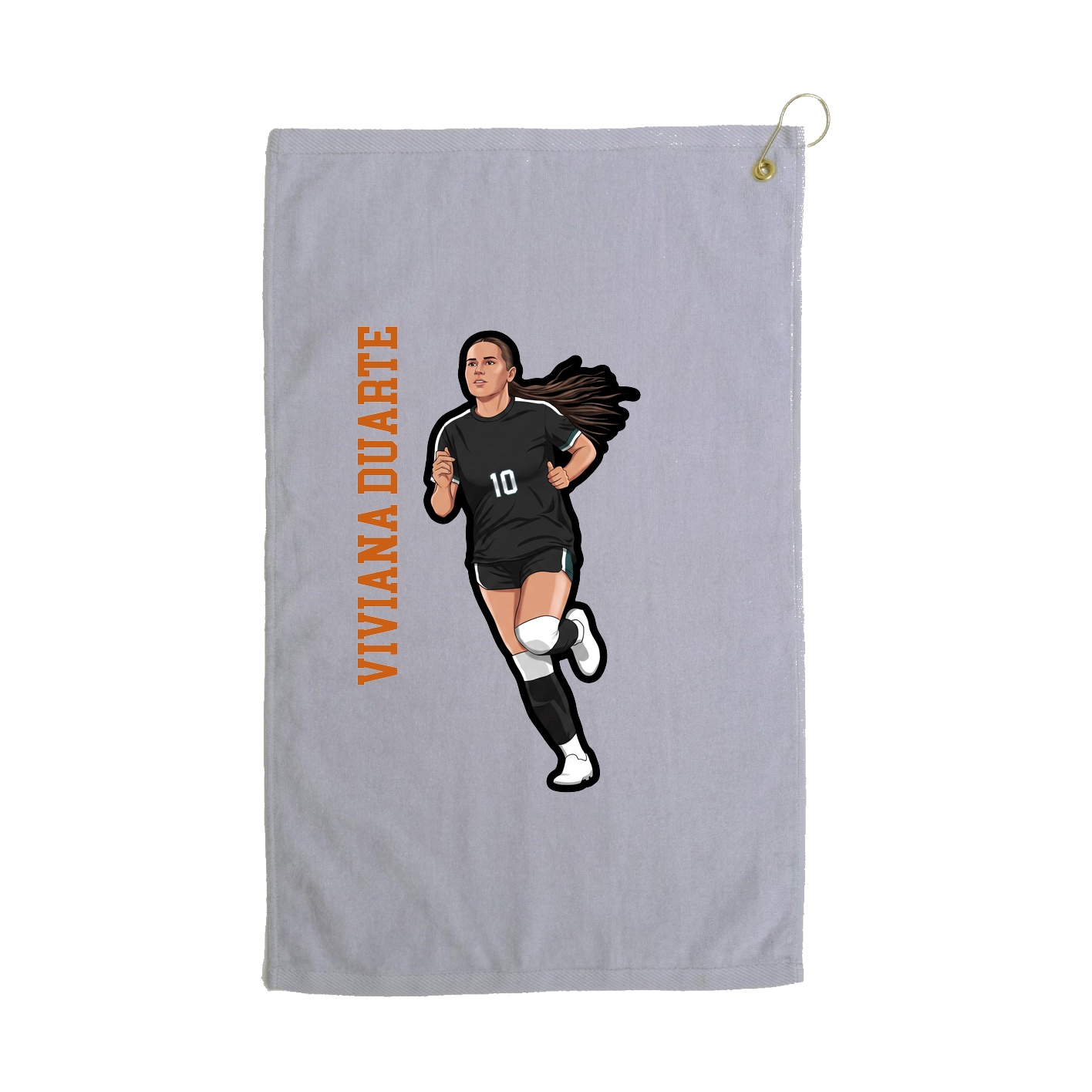 Golf Towel — Name Vertical in Grey