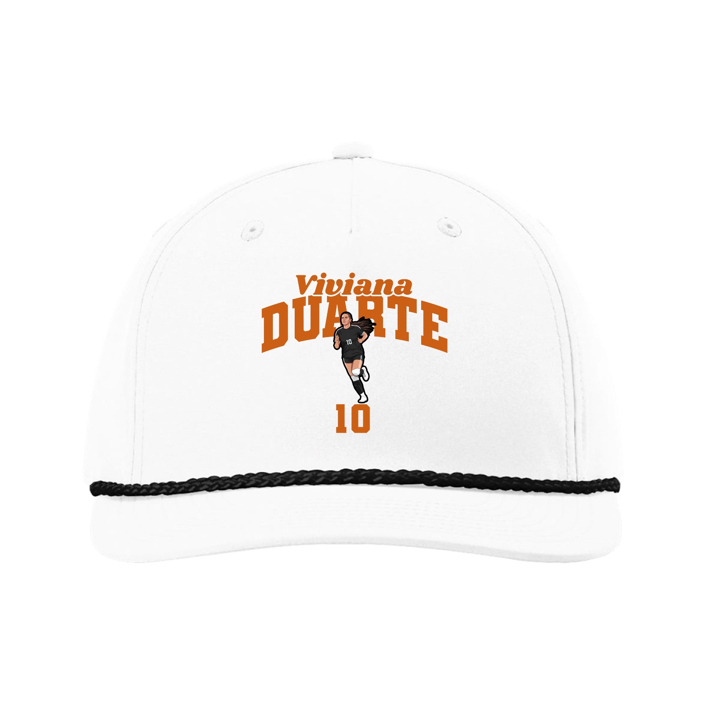 Five-Panel Classic Rope Cap — Signature Arch in White