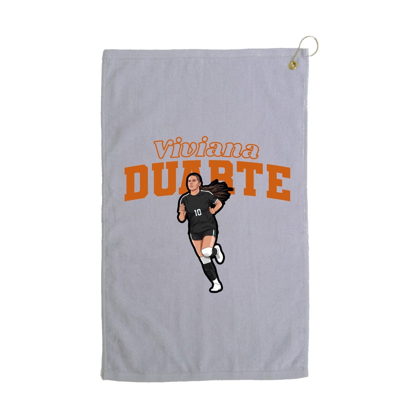 Golf Towel — Name Arch in Grey