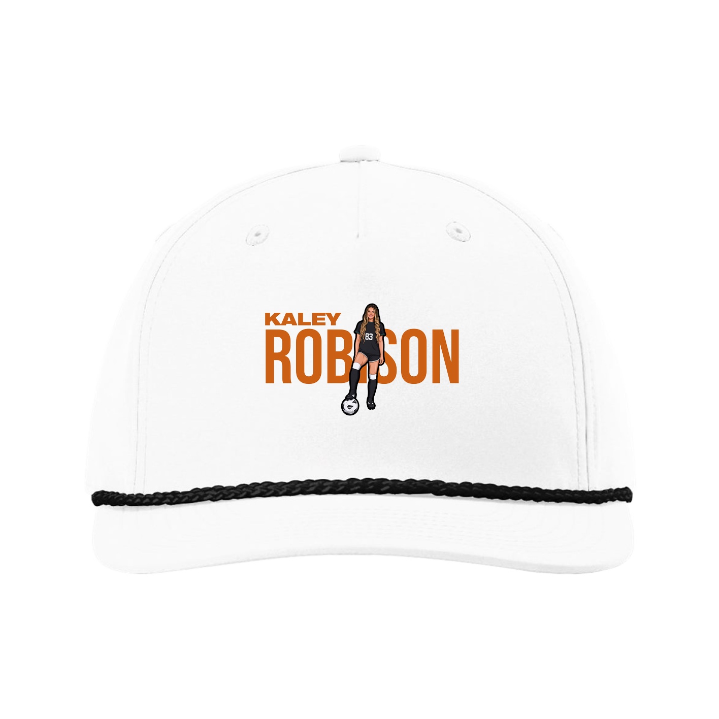 Five-Panel Classic Rope Cap — Player Name in White