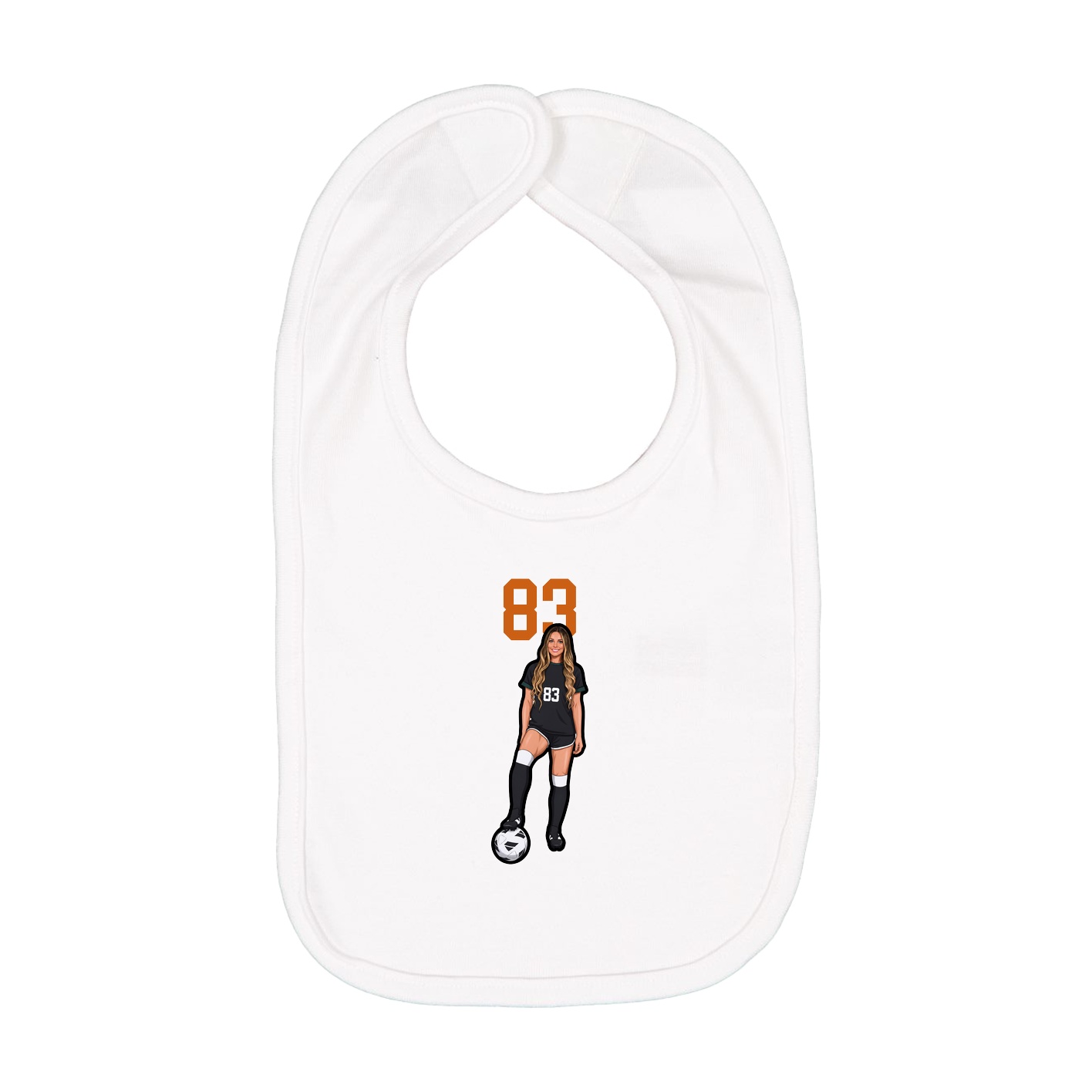 Infant Bib — Number Top in White