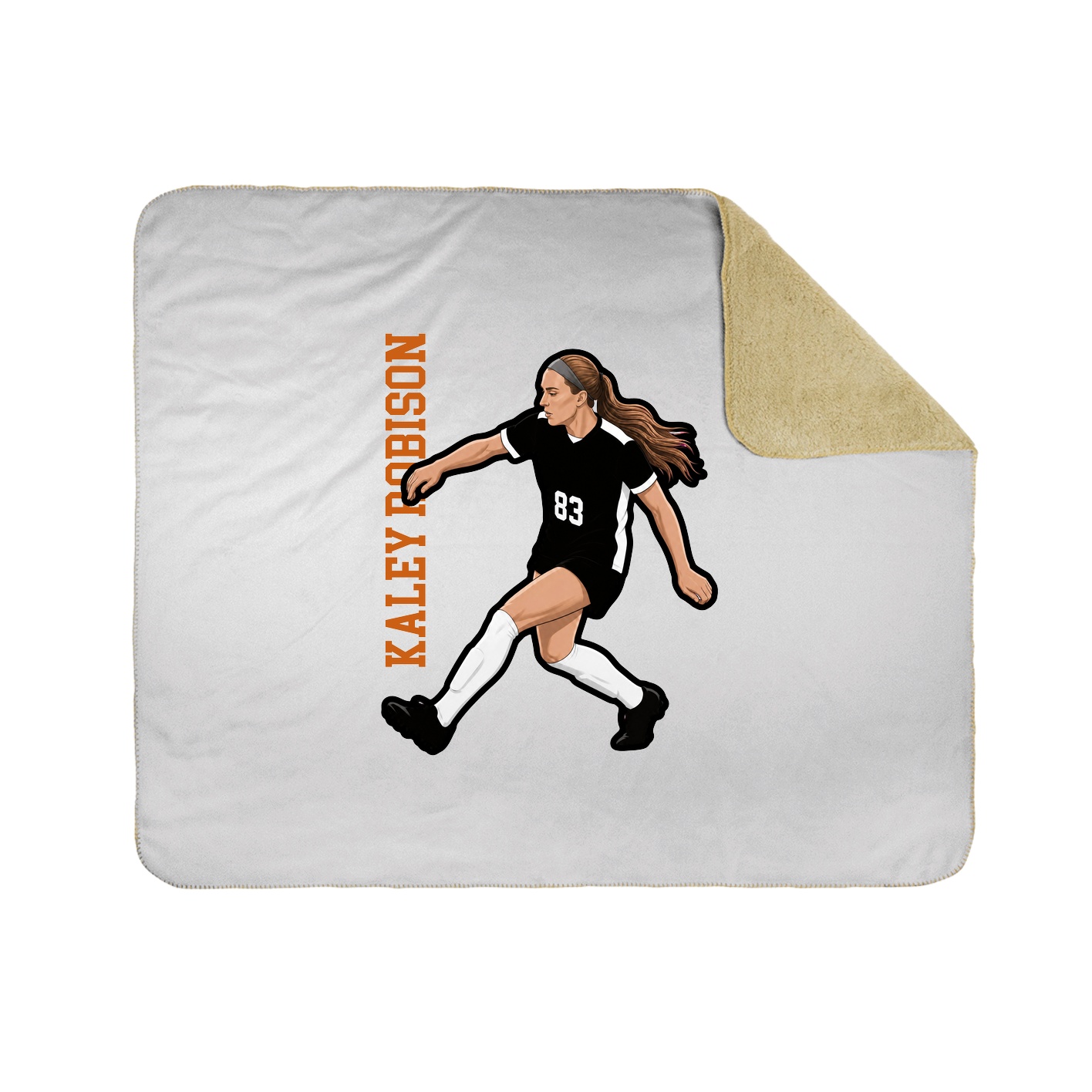 Throw Blanket — Name Vertical in White