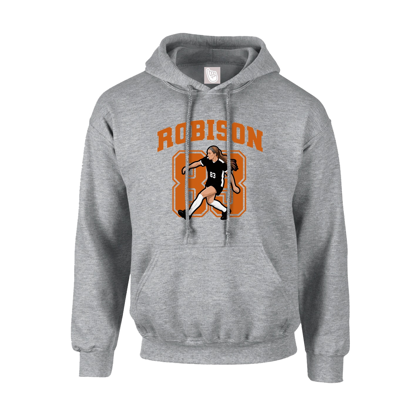 Youth Hoodie — Number in Grey