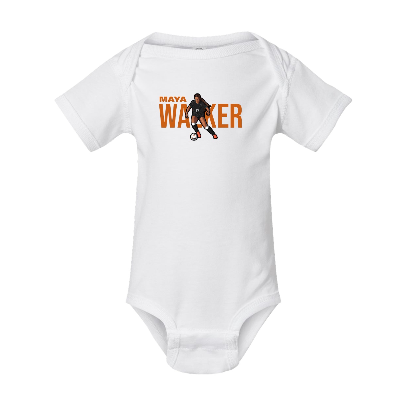 Baby Onesie — Player Name in White