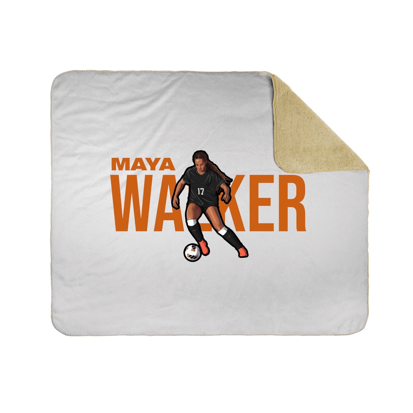 Throw Blanket — Player Name in White