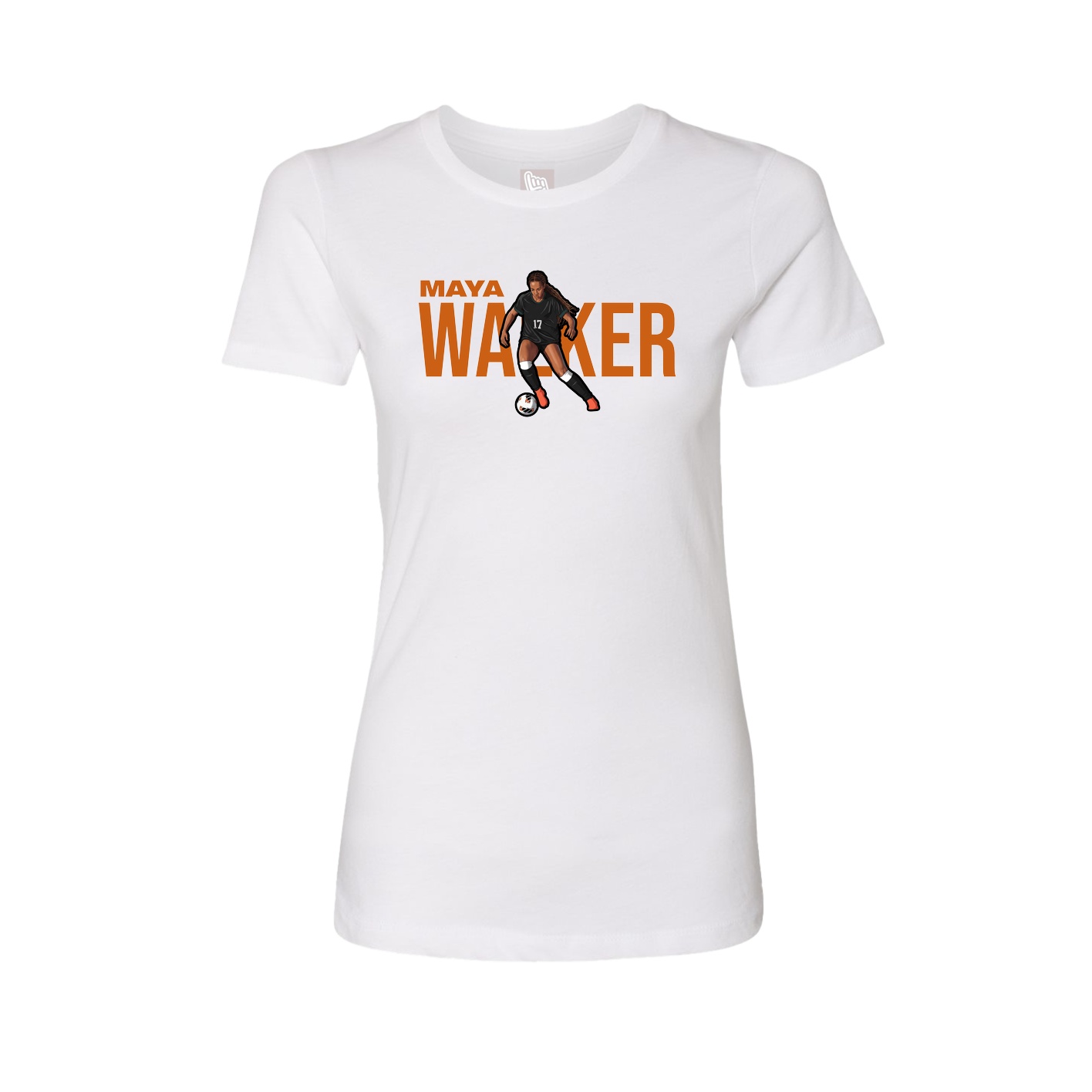 Fitted Women's Tee — Player Name in White