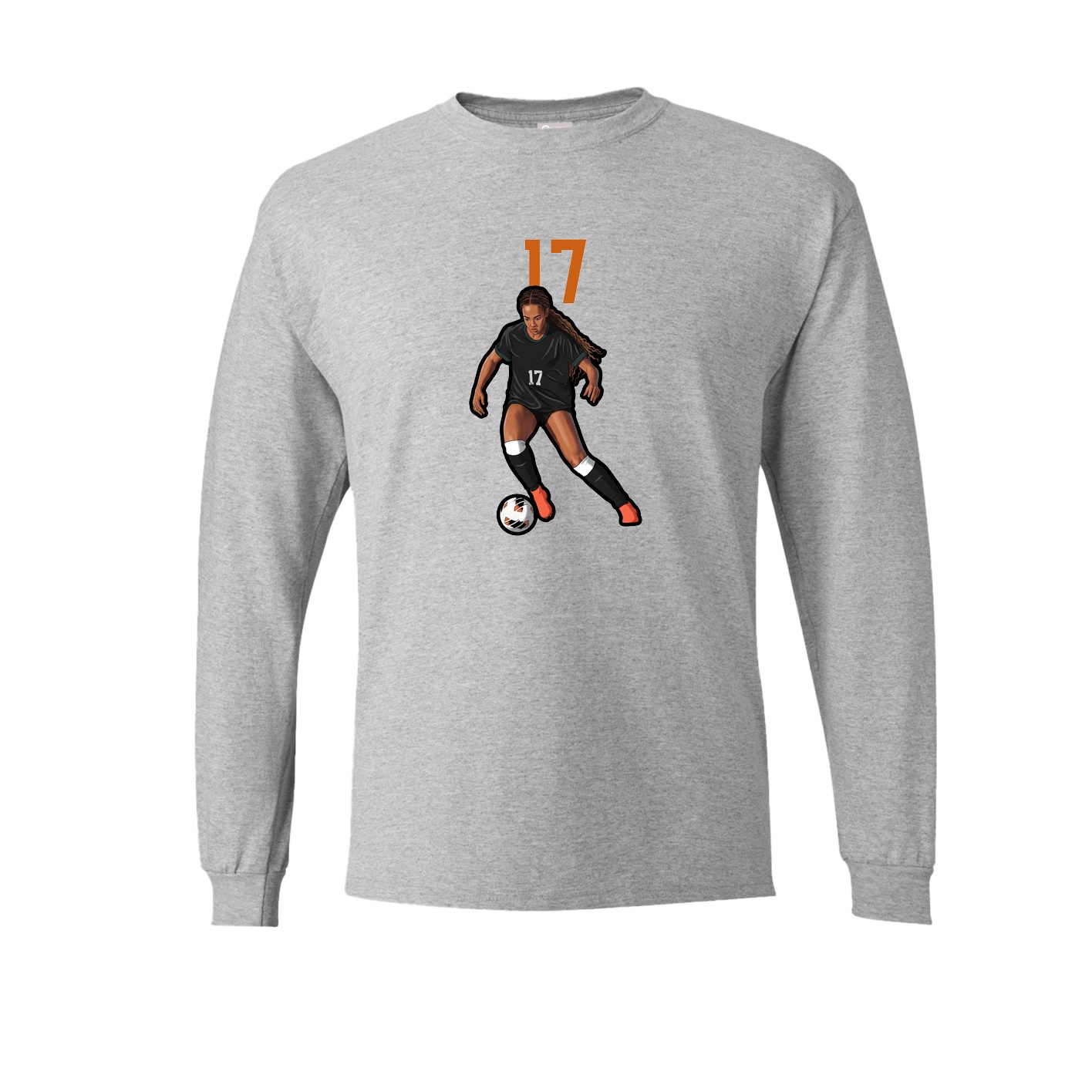 Long Sleeve Tee — Number Top in Grey