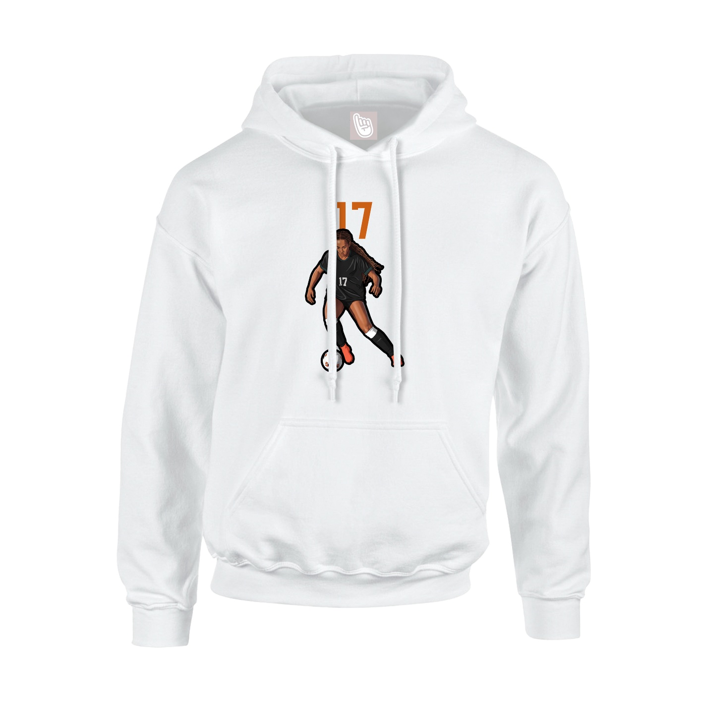 Youth Hoodie — Number Top in White