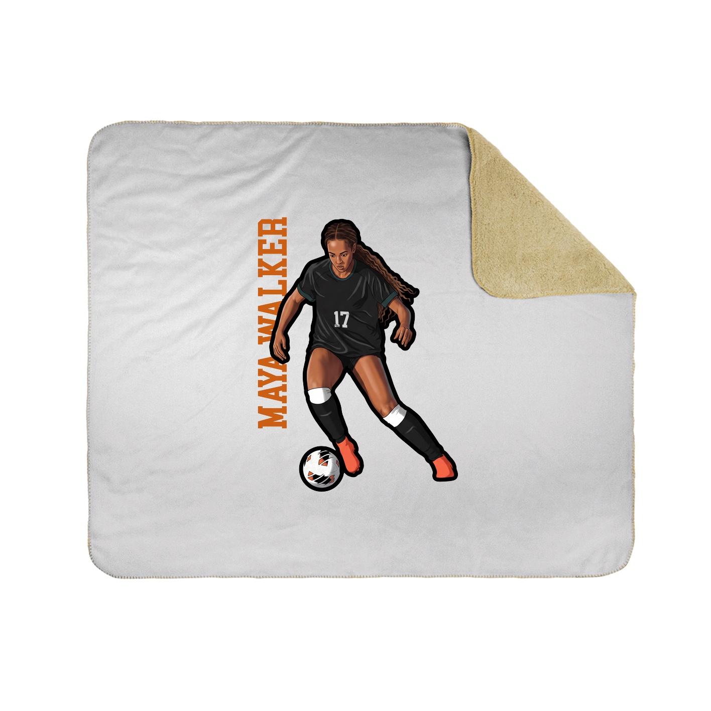 Throw Blanket — Name Vertical in White