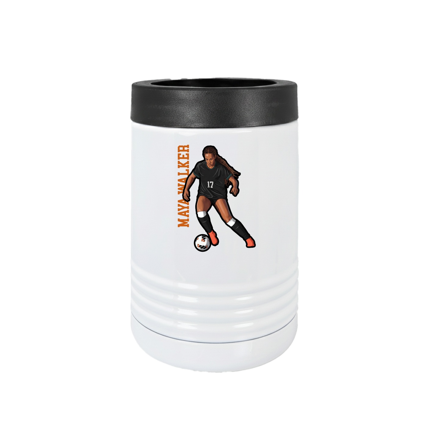 Beverage Holder — Name Vertical in White