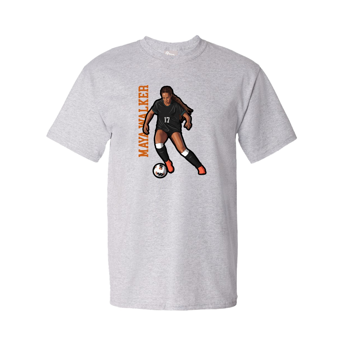 Tee — Name Vertical in Grey