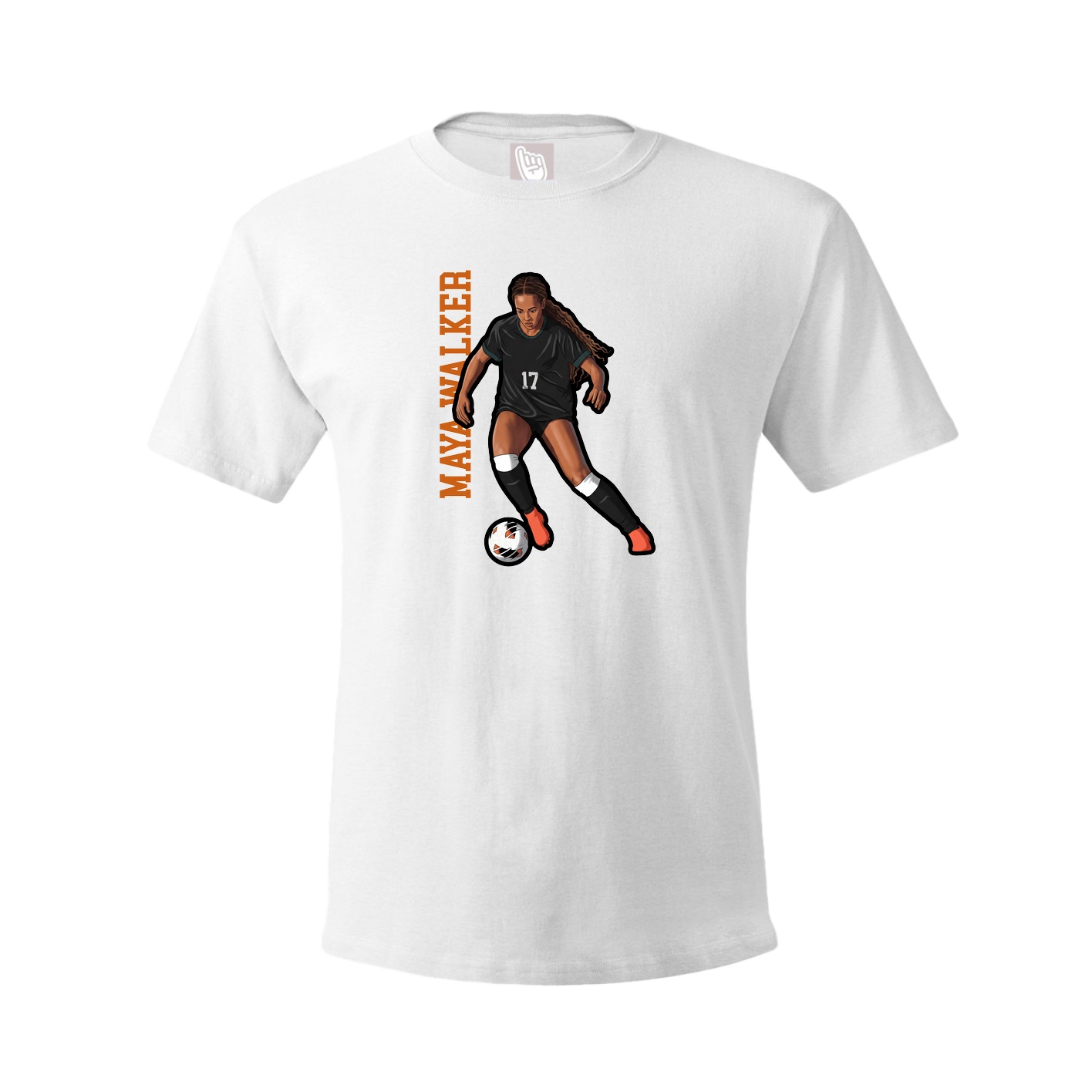 Youth Tee — Name Vertical in White