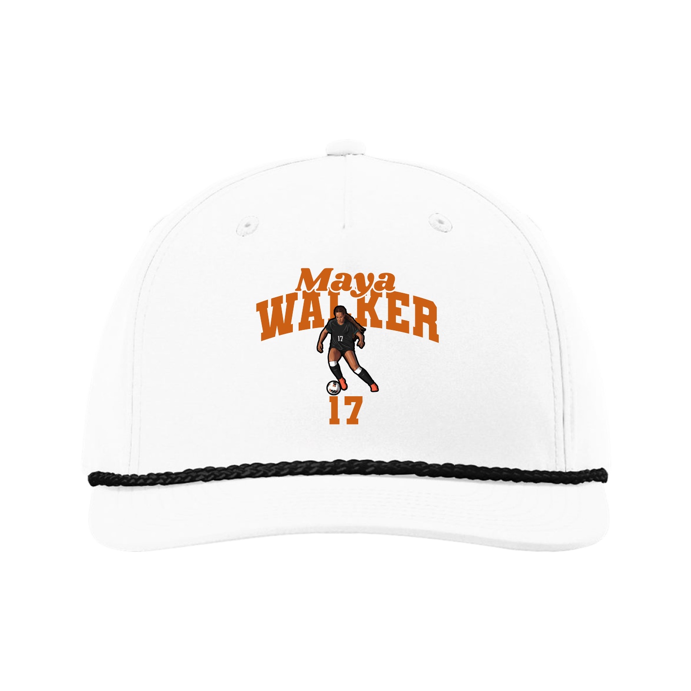 Five-Panel Classic Rope Cap — Signature Arch in White
