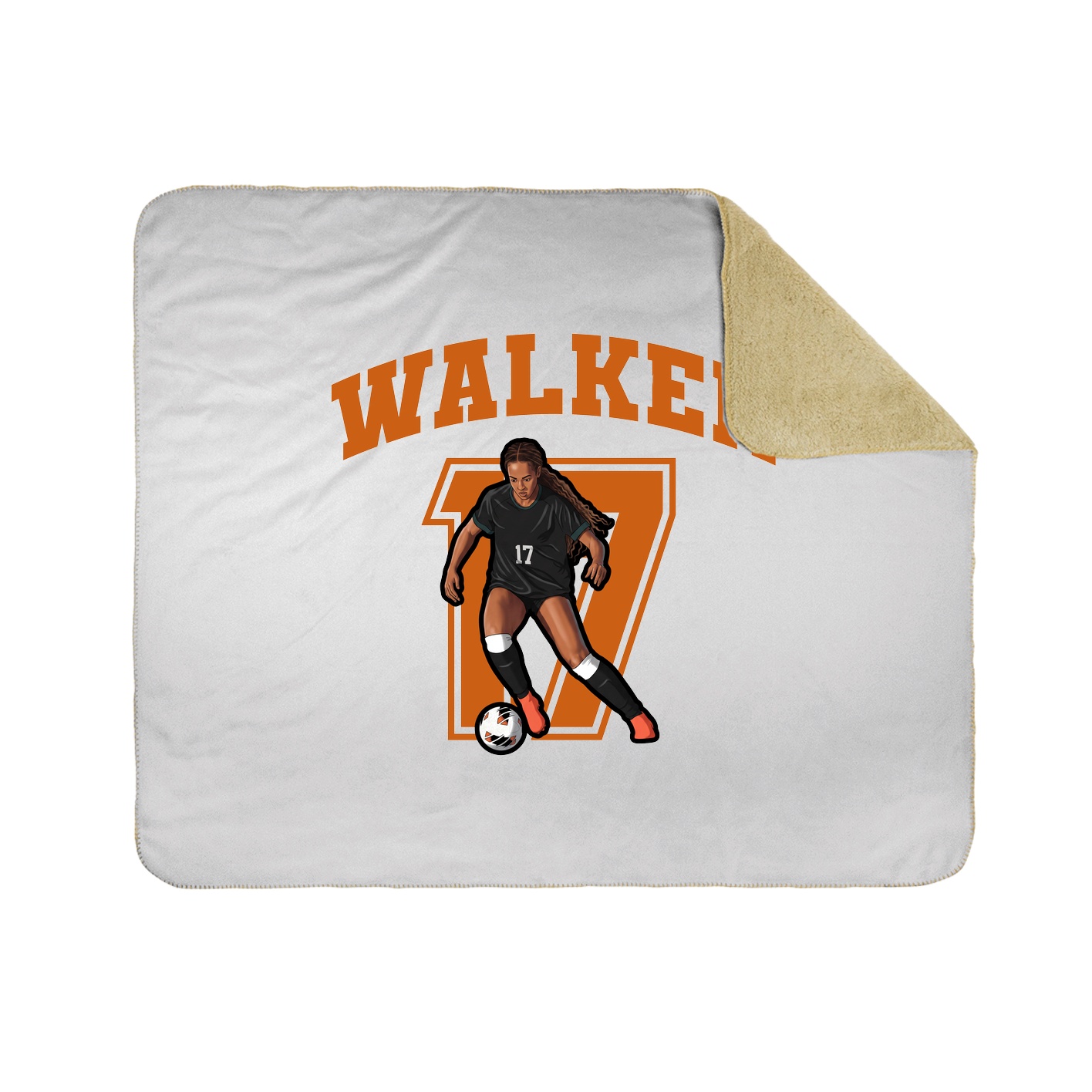 Throw Blanket — Number in White
