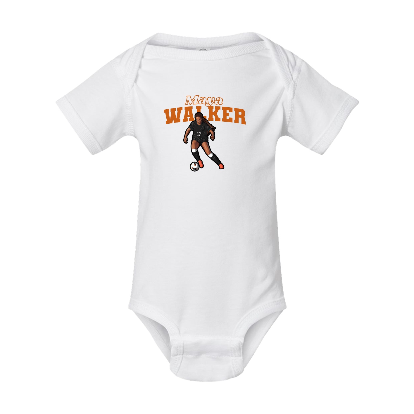 Baby Onesie — Name Arch in White