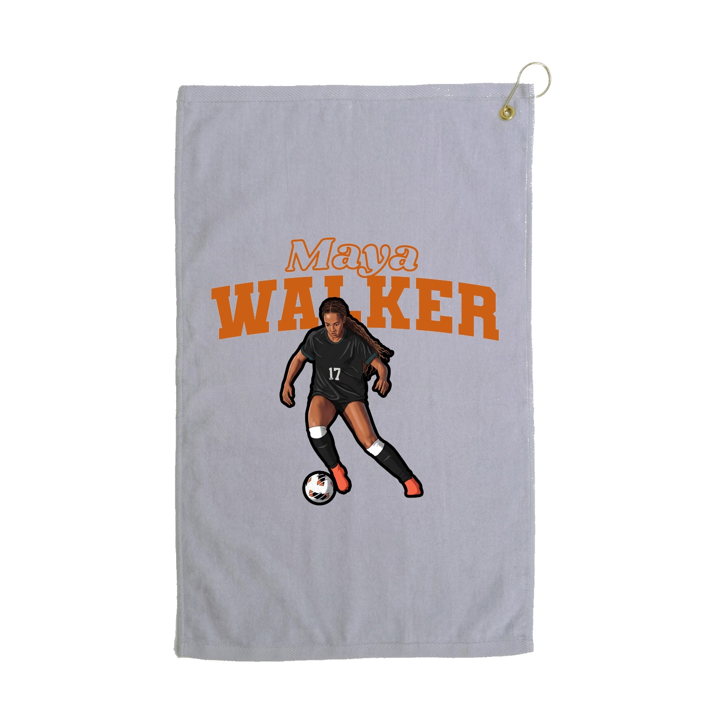 Golf Towel — Name Arch in Grey