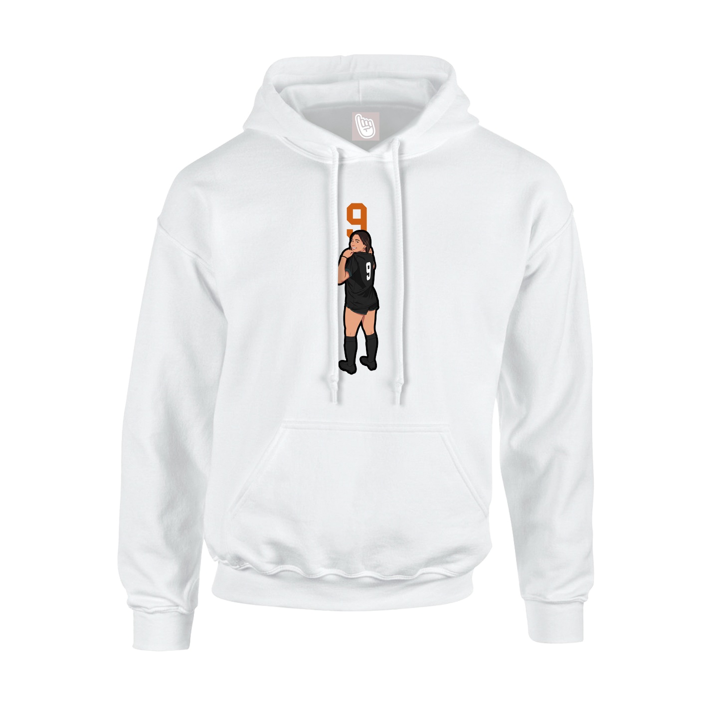 Youth Hoodie — Number Top in White