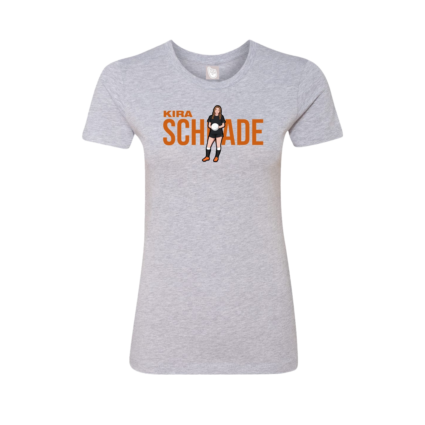 Fitted Women's Tee — Player Name in Grey