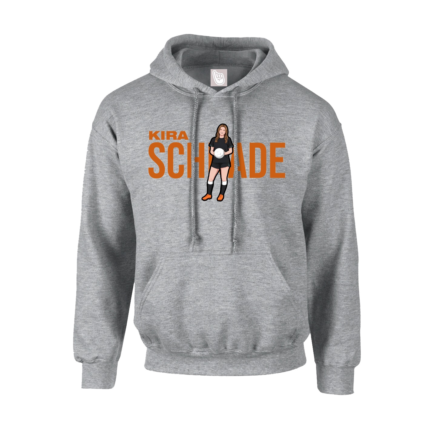 Youth Hoodie — Player Name in Grey