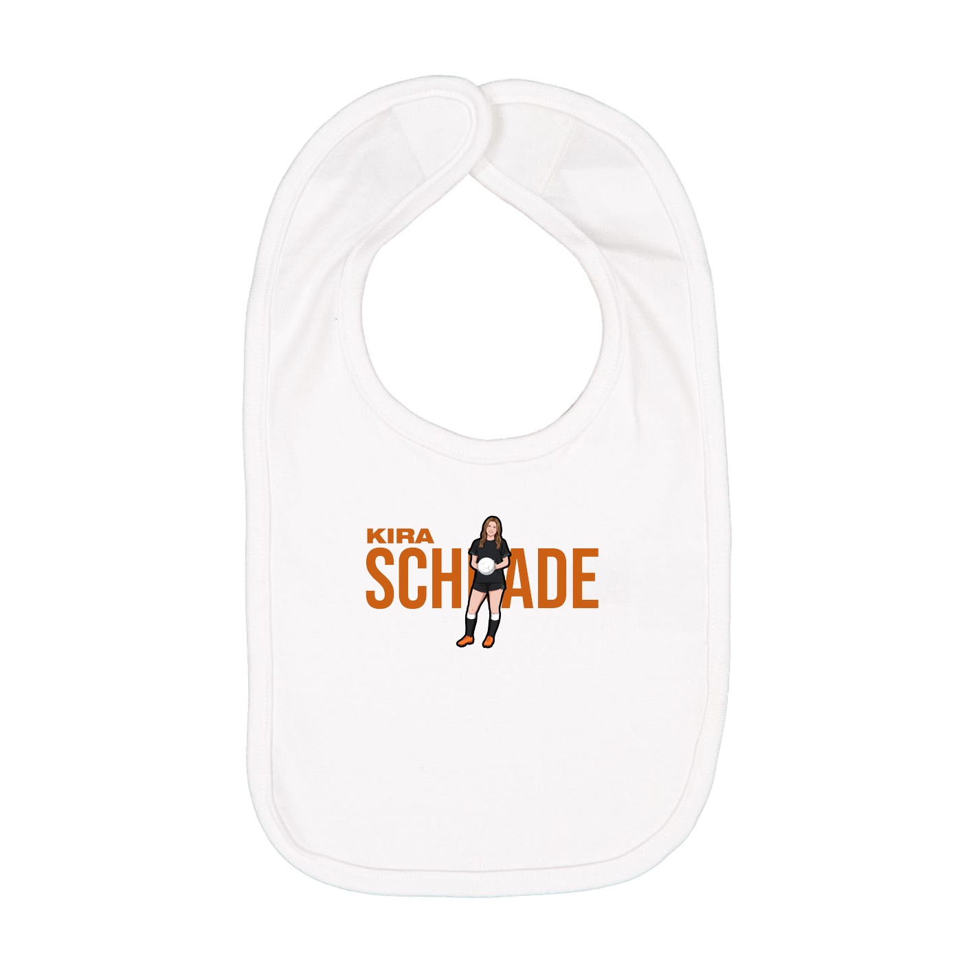 Infant Bib — Player Name in White
