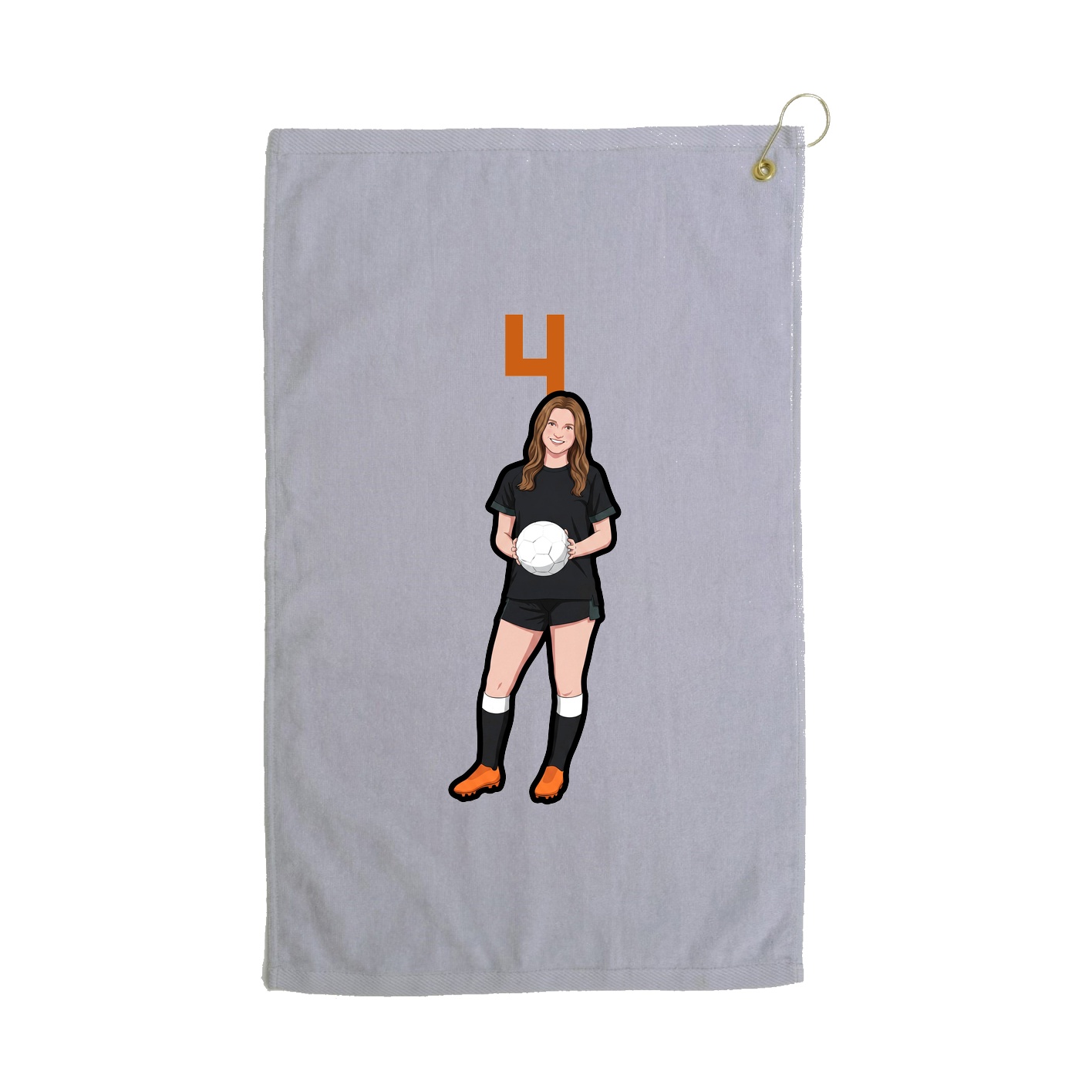 Golf Towel — Number Top in Grey