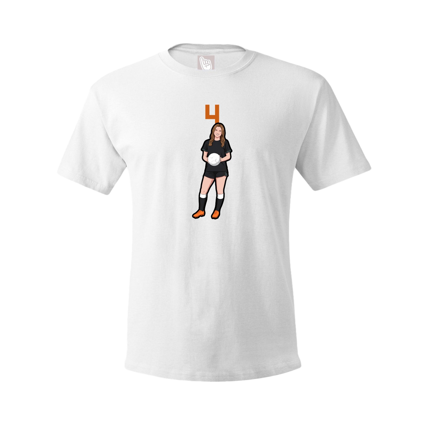Youth Tee — Number Top in White