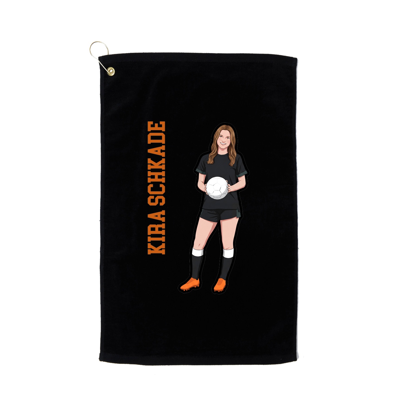 Golf Towel — Name Vertical in Black