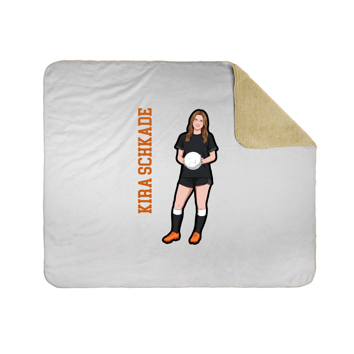 Throw Blanket — Name Vertical in White