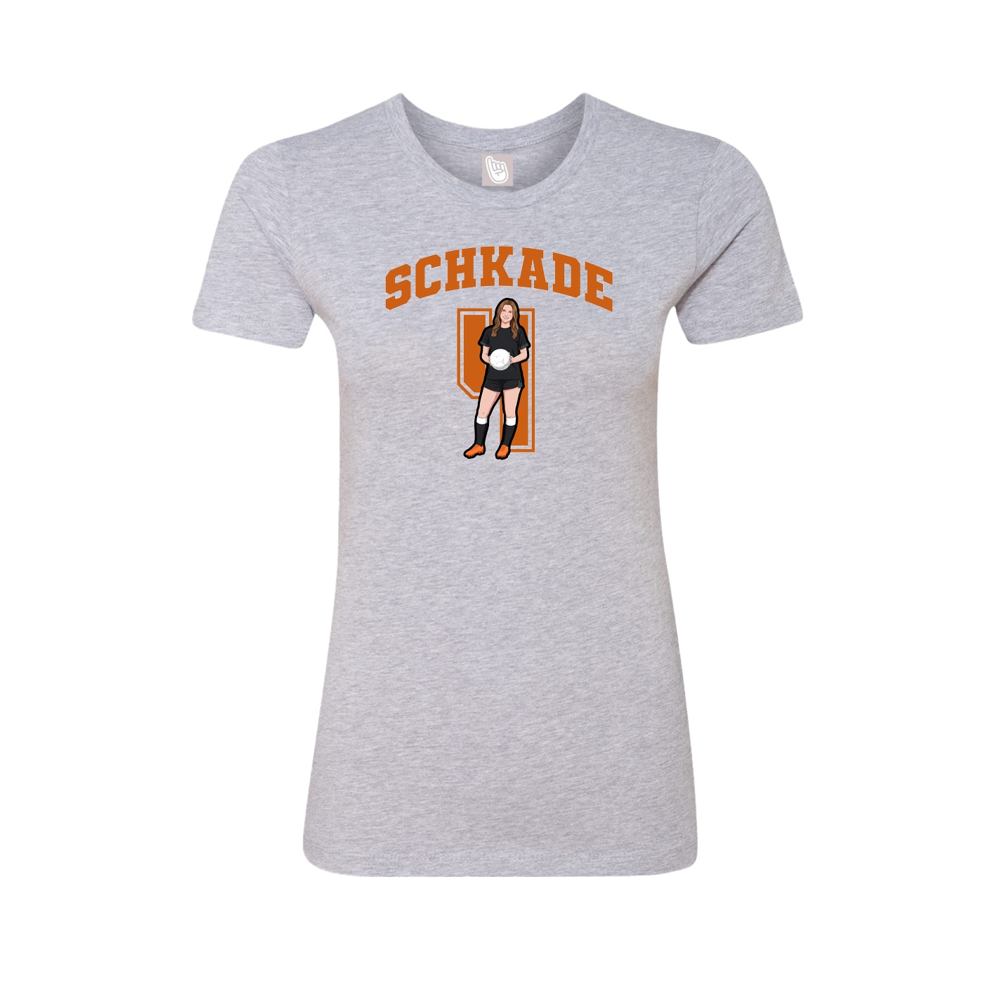 Fitted Women's Tee — Number in Grey