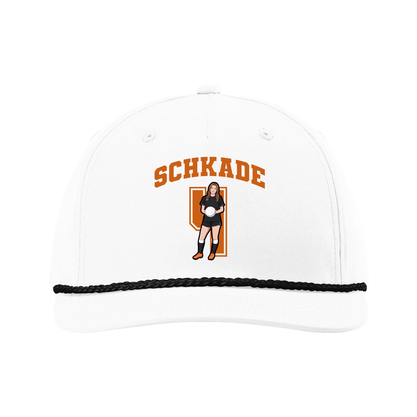 Five-Panel Classic Rope Cap — Number in White