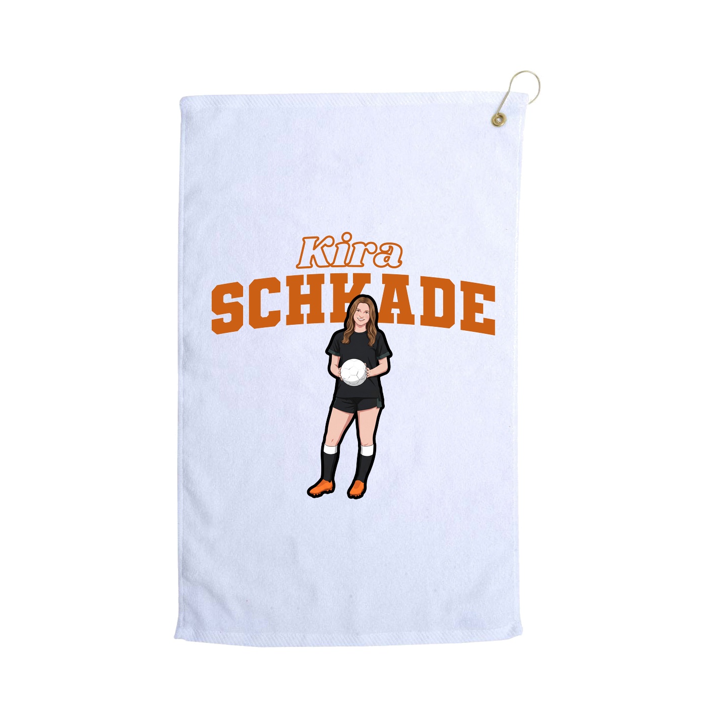 Golf Towel — Name Arch in White