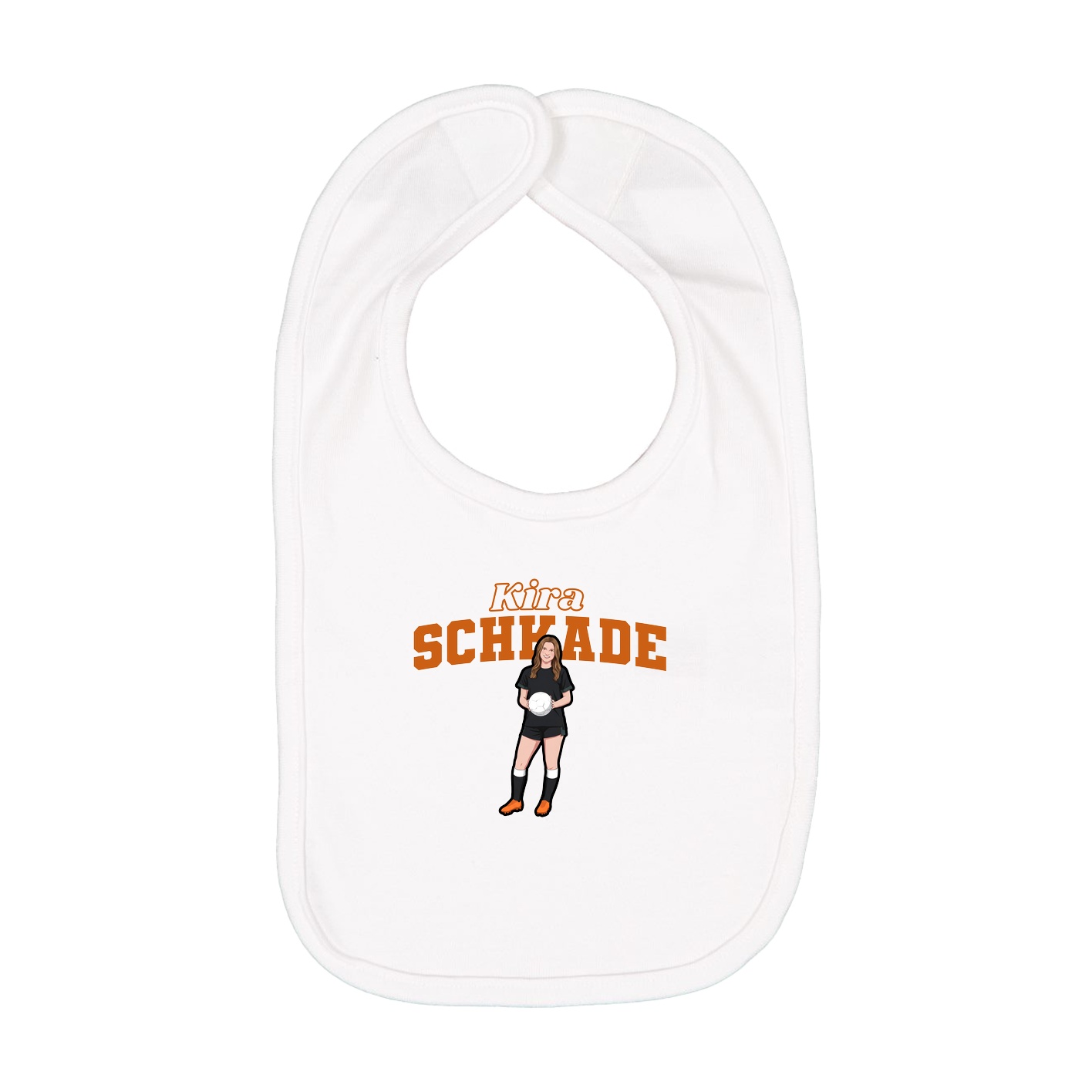 Infant Bib — Name Arch in White