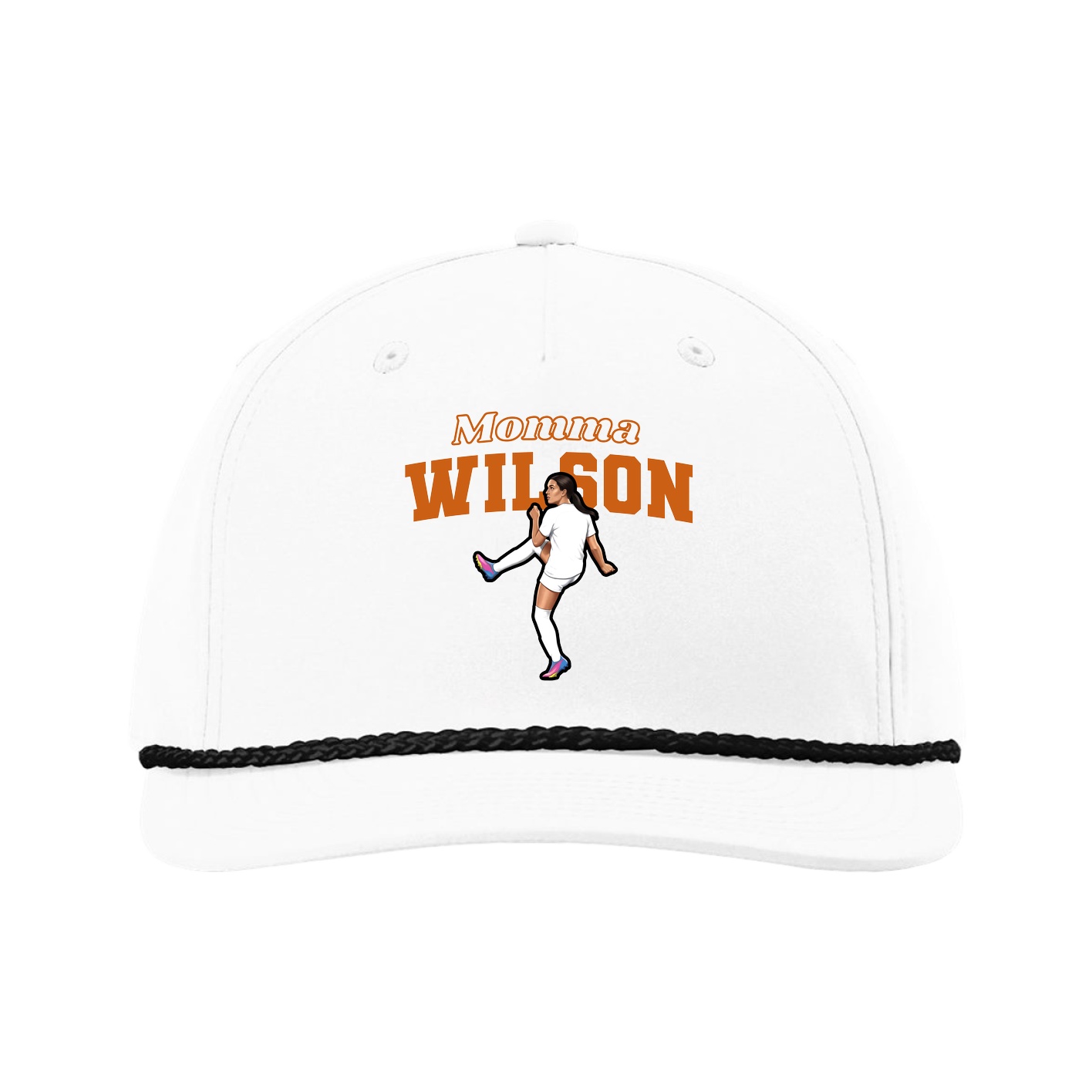 Five-Panel Classic Rope Cap — Mothers Day Block in White