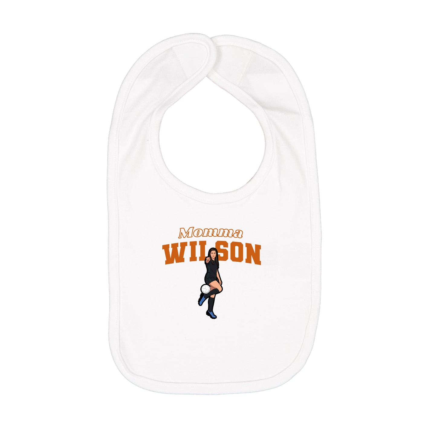 Infant Bib — Mothers Day Block in White