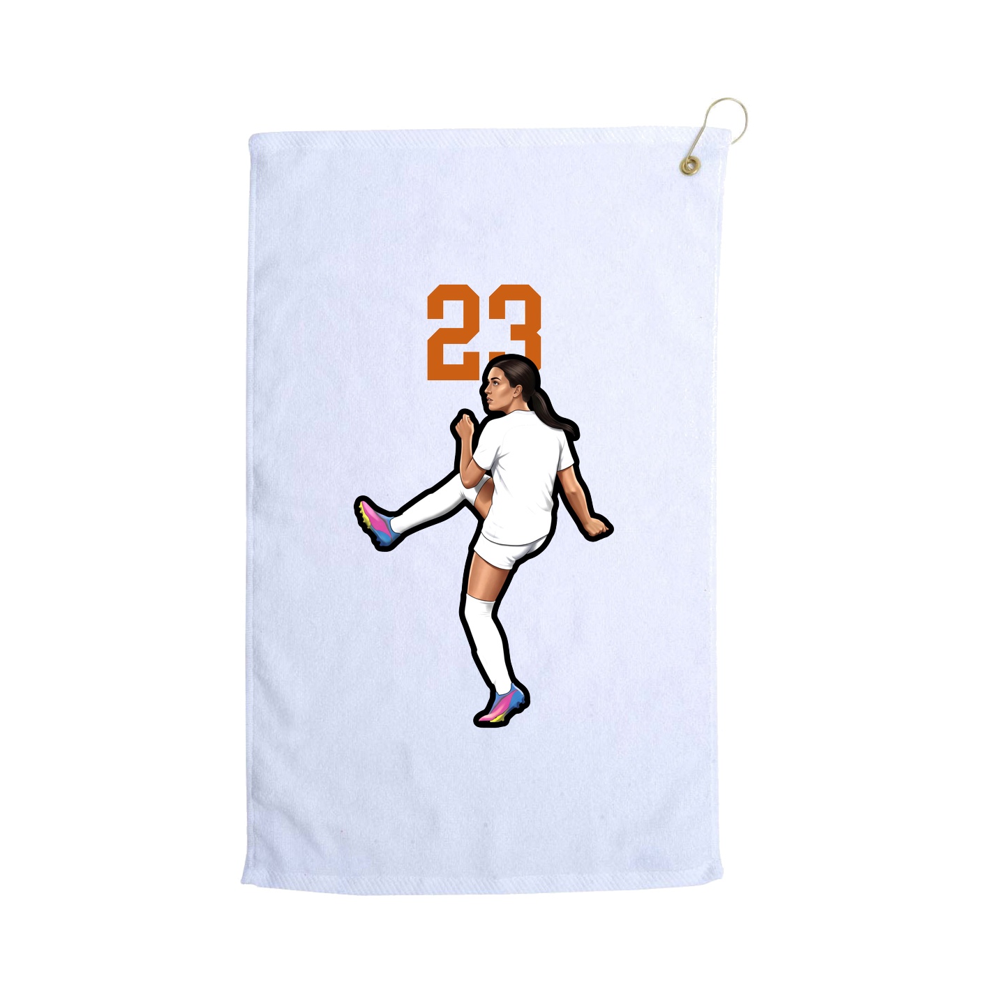 Golf Towel — Number Top in White