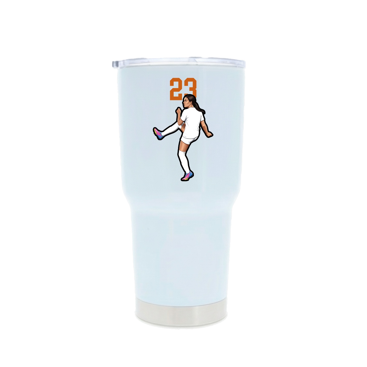 30oz Stainless Steel Tumbler — Number Top in White