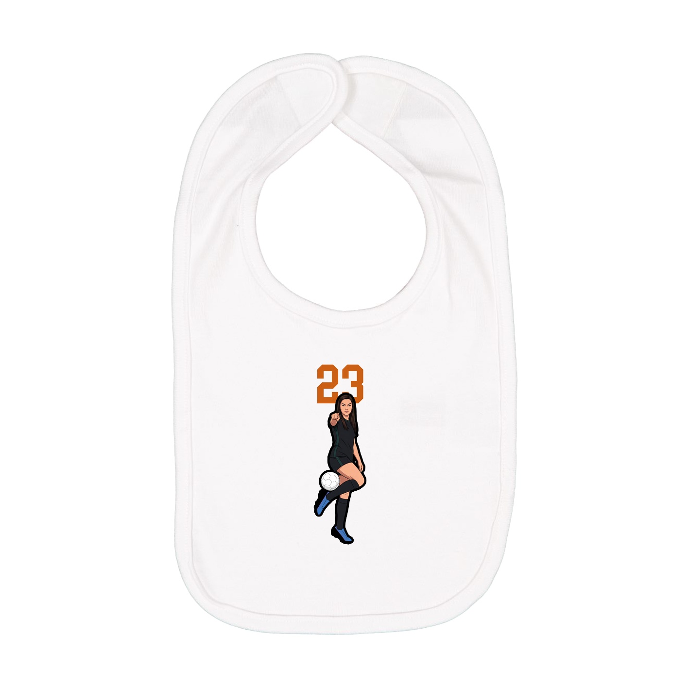 Infant Bib — Number Top in White