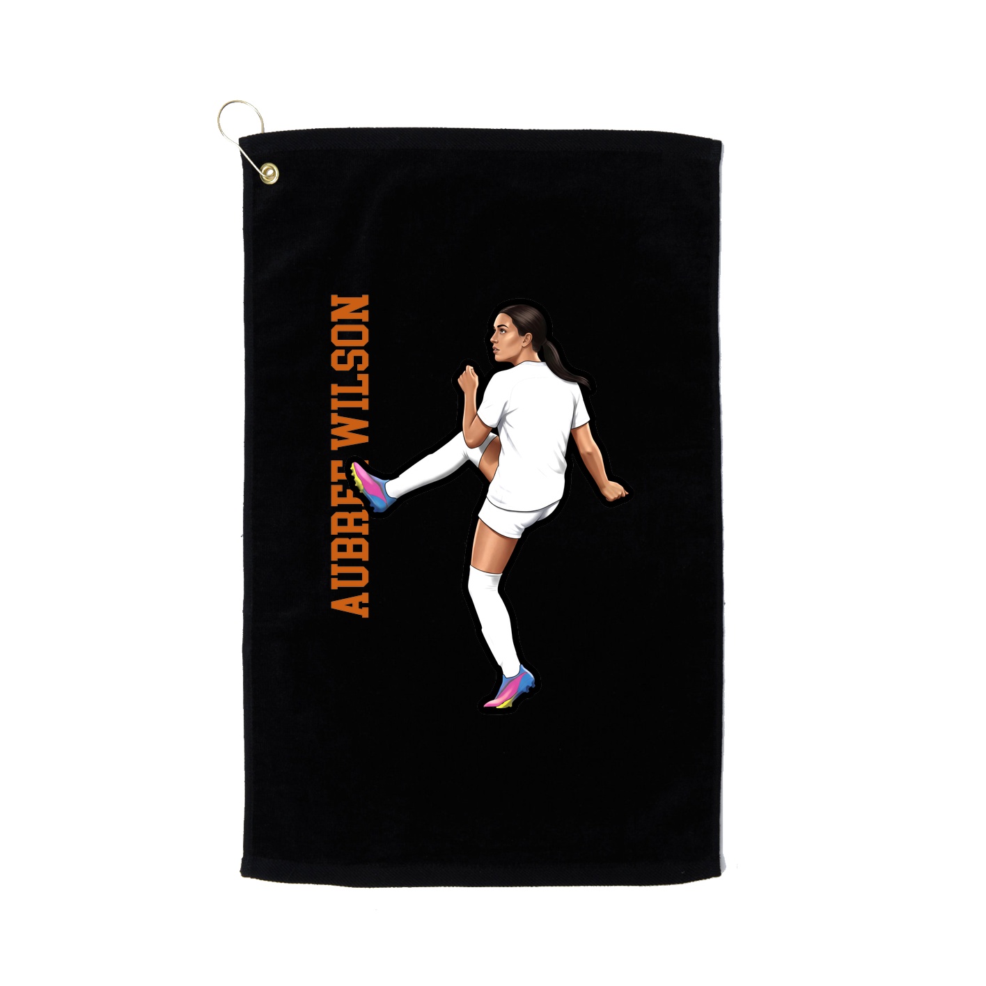 Golf Towel — Name Vertical in Black