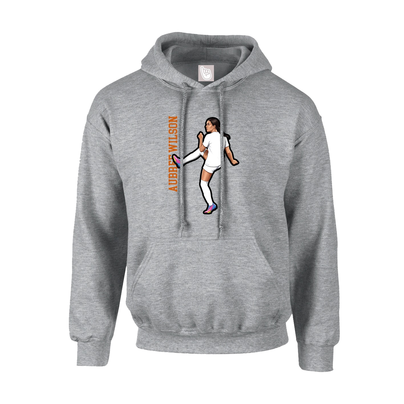 Youth Hoodie — Name Vertical in Grey