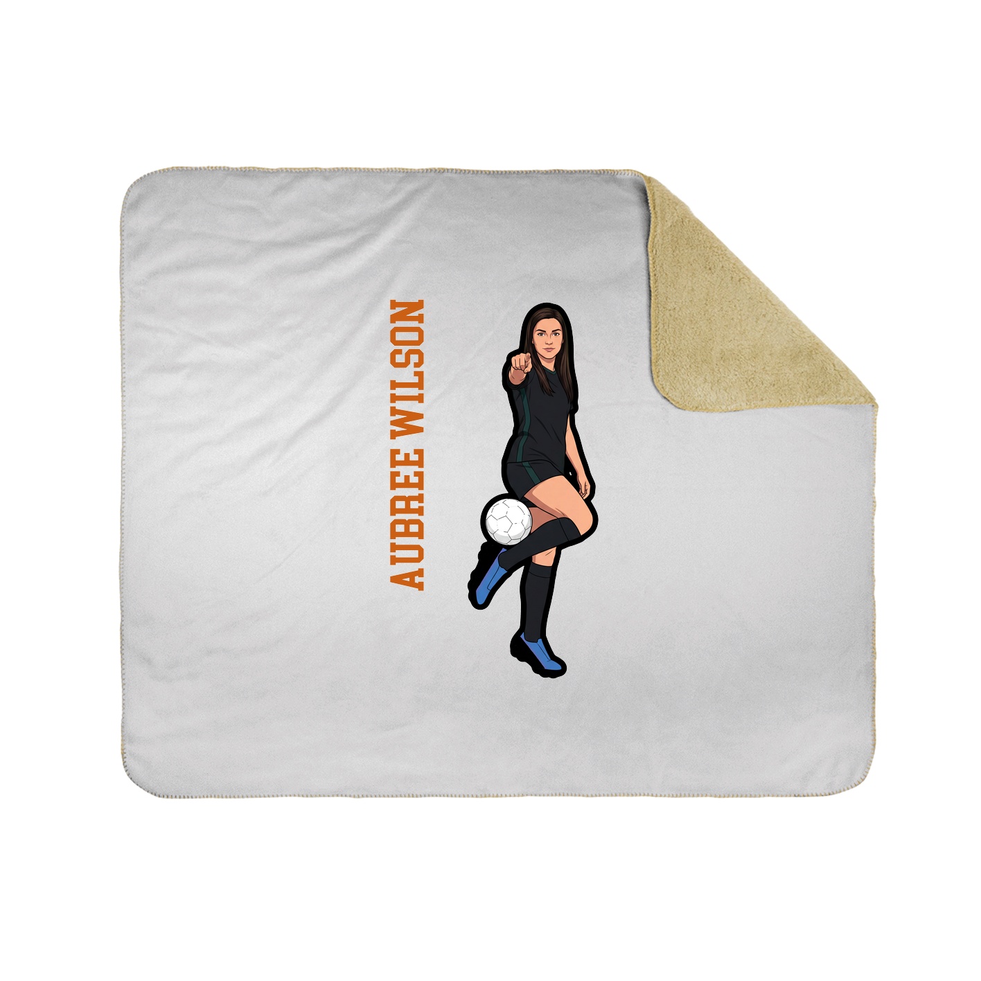 Throw Blanket — Name Vertical in White