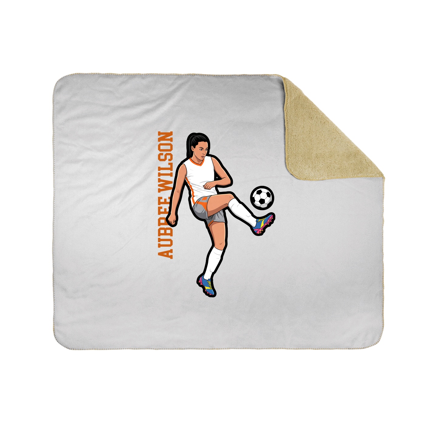 Throw Blanket — Name Vertical in White