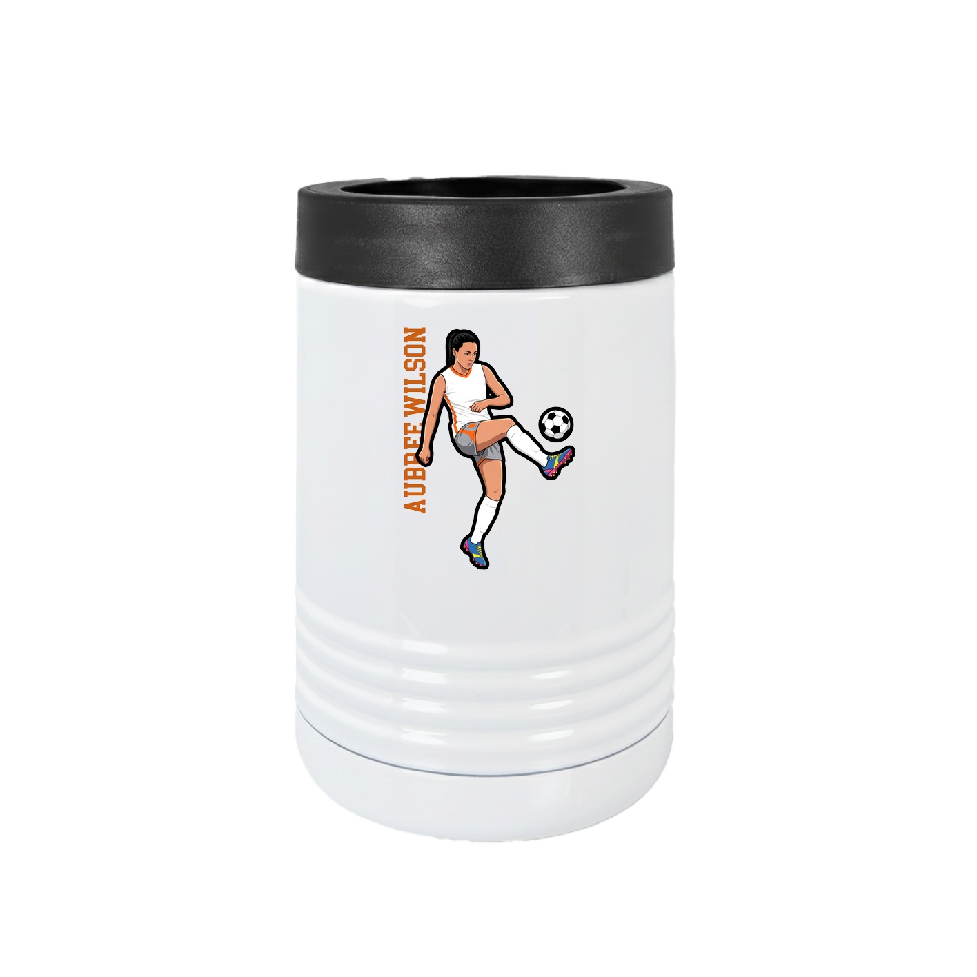 Beverage Holder — Name Vertical in White