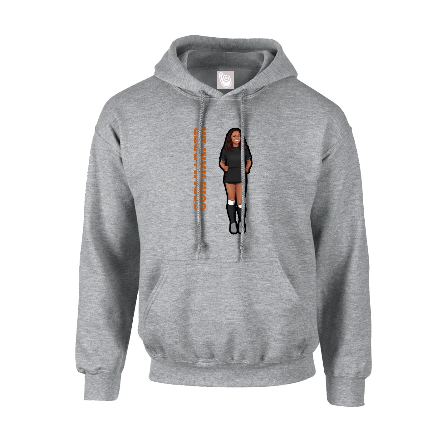 Youth Hoodie — Name Vertical in Grey