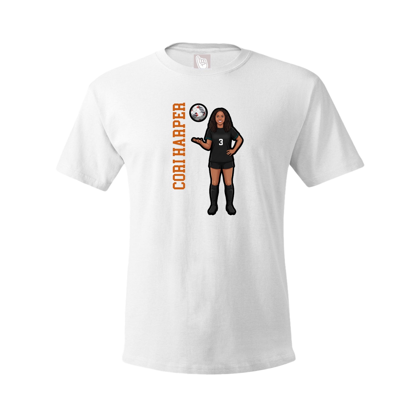 Tee — Name Vertical in White