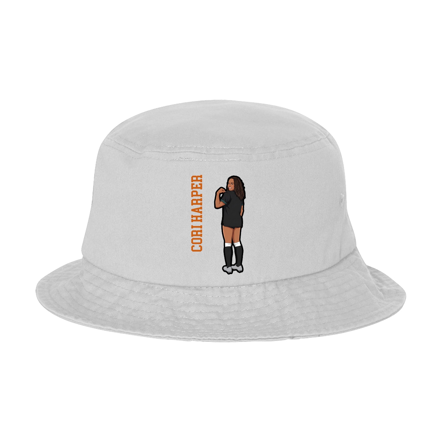 Bucket Cap — Name Vertical in White