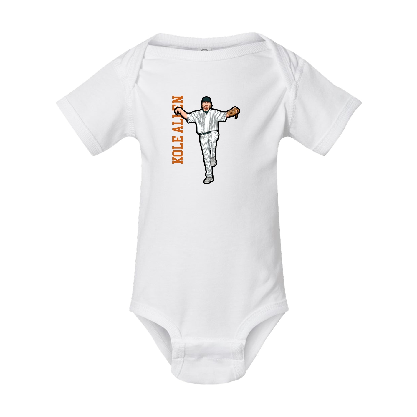 Baby Onesie — Name Vertical in White