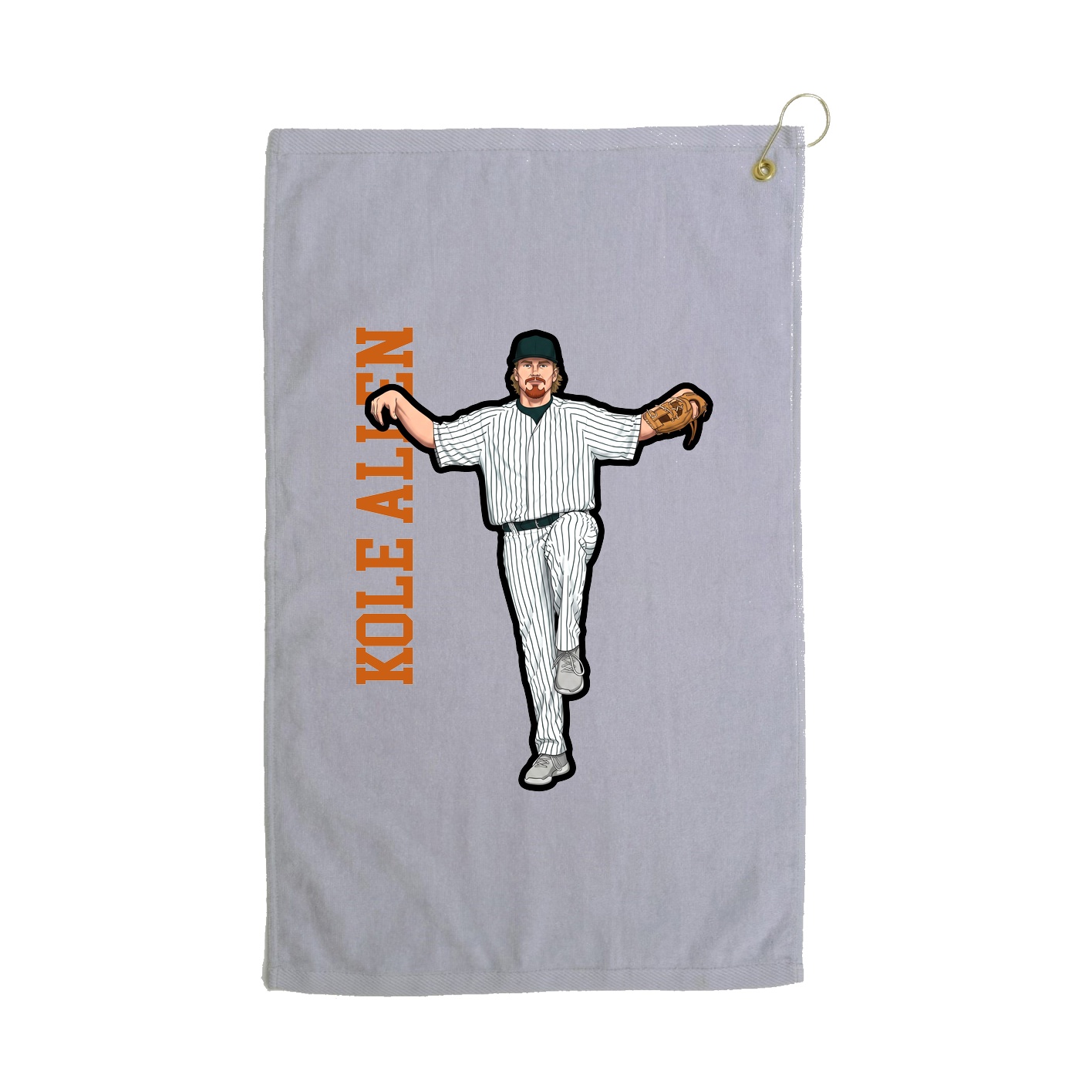 Golf Towel — Name Vertical in Grey